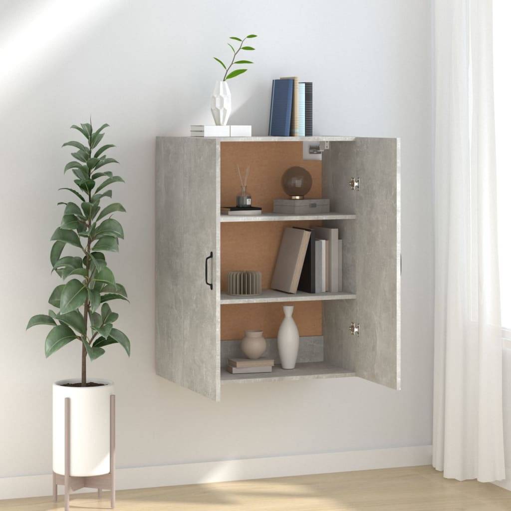 vidaXL Hängeschrank Betongrau 69,5x34x90 cm Holzwerkstoff