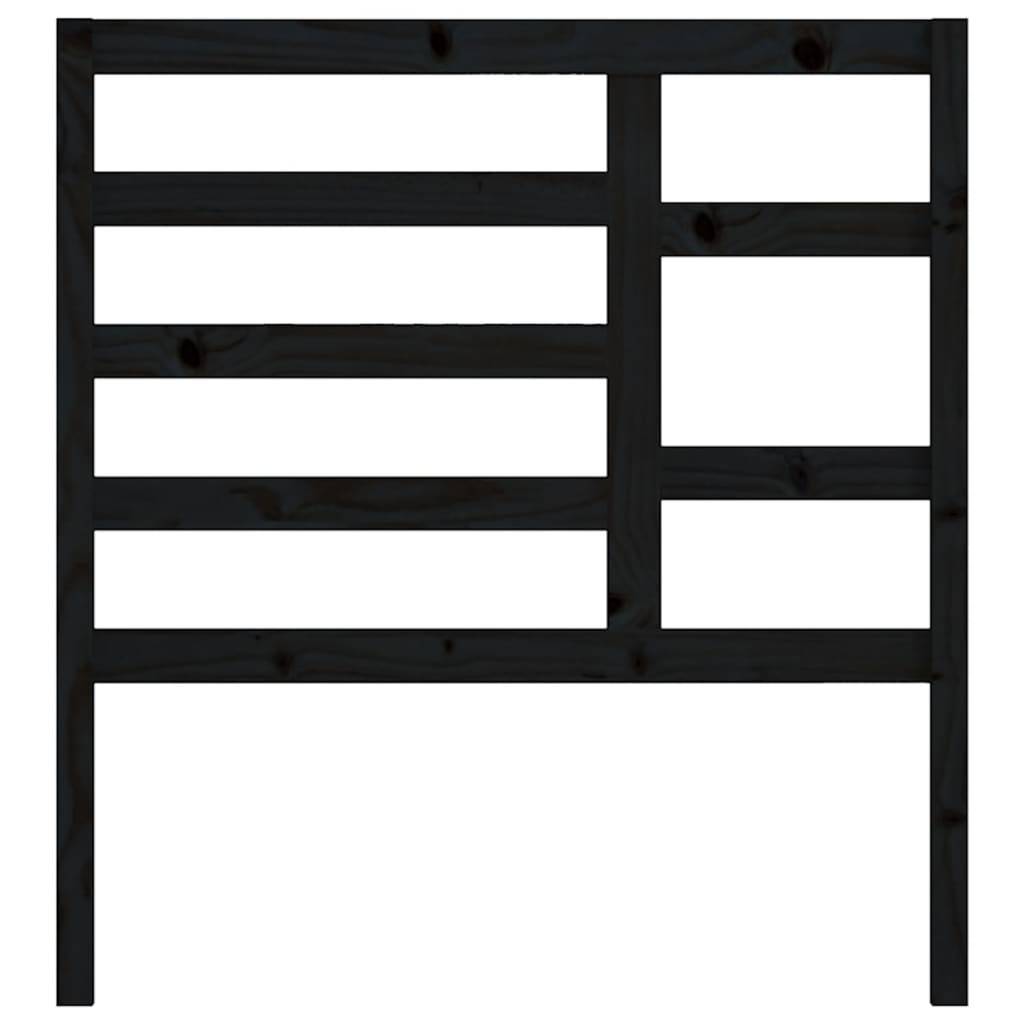 vidaXL Bett-Kopfteil Schwarz 96x4x104 cm Massivholz Kiefer