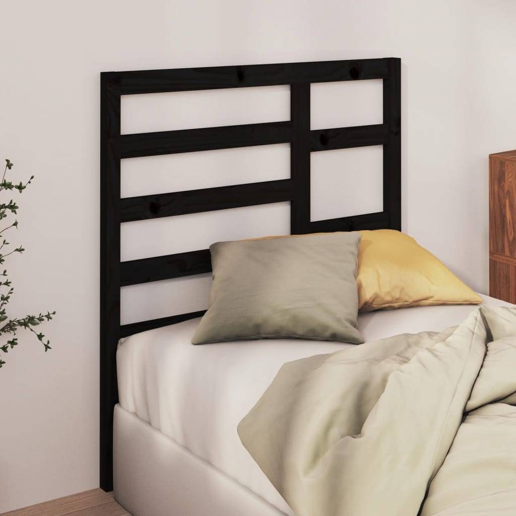 vidaXL Bett-Kopfteil Schwarz 96x4x104 cm Massivholz Kiefer