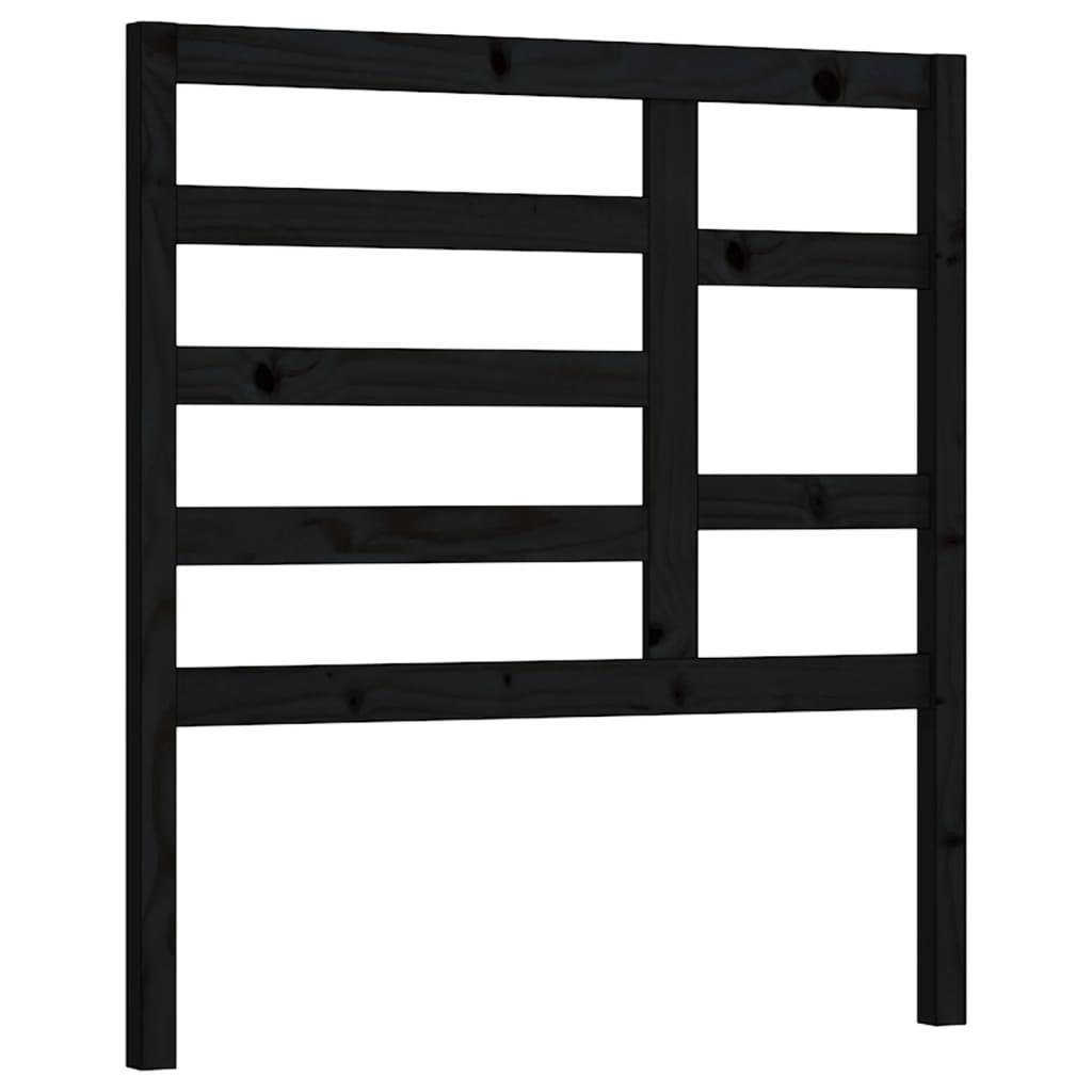 vidaXL Bett-Kopfteil Schwarz 96x4x104 cm Massivholz Kiefer