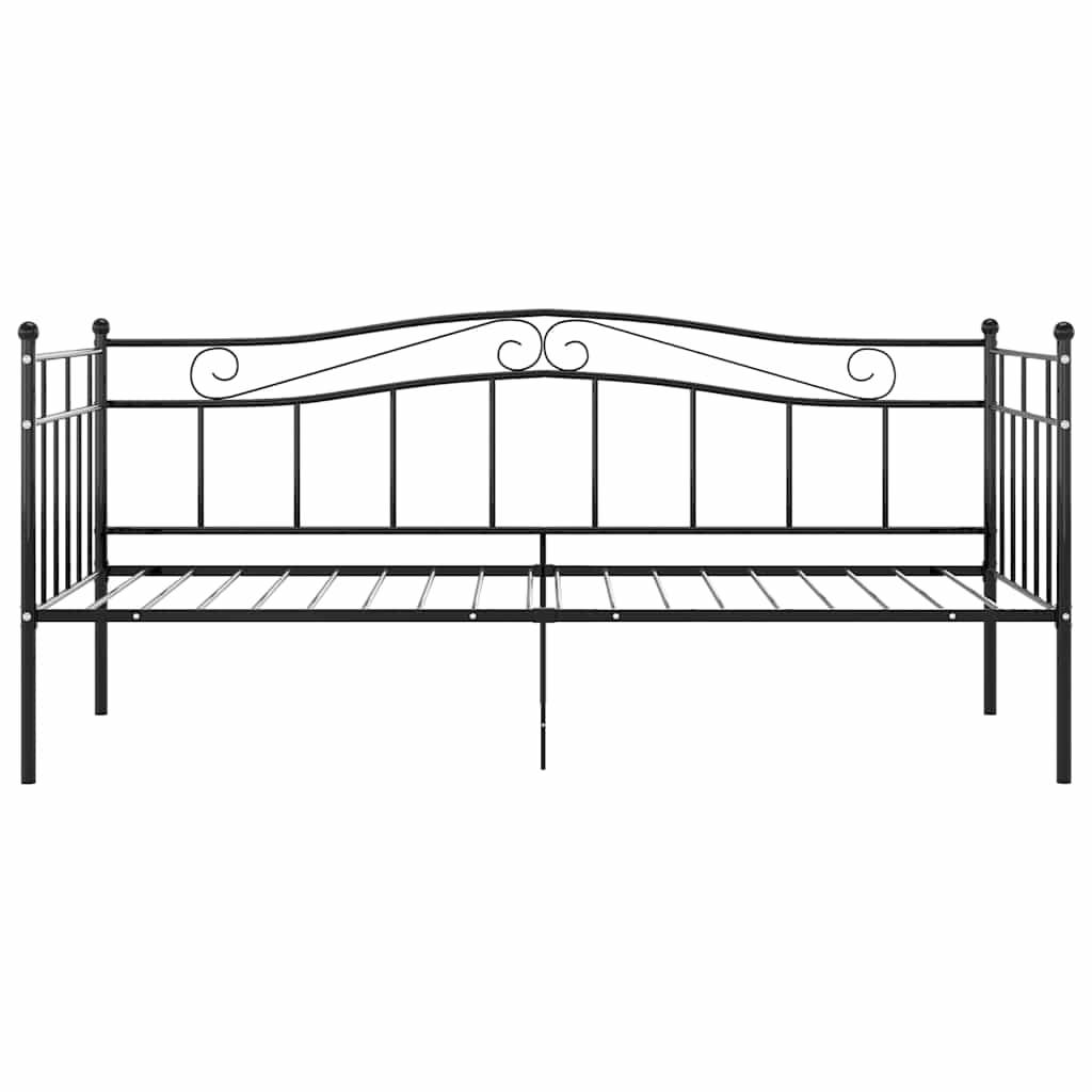 vidaXL Schlafsofa Bettgestell Schwarz Metall 90x200 cm