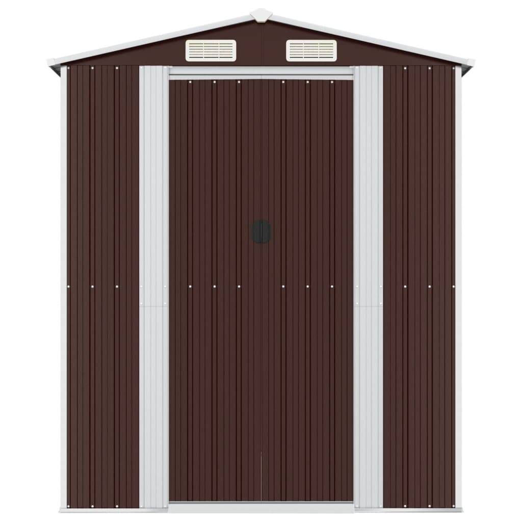 vidaXL Geräteschuppen Dunkelbraun 192x191x223 cm Verzinkter Stahl