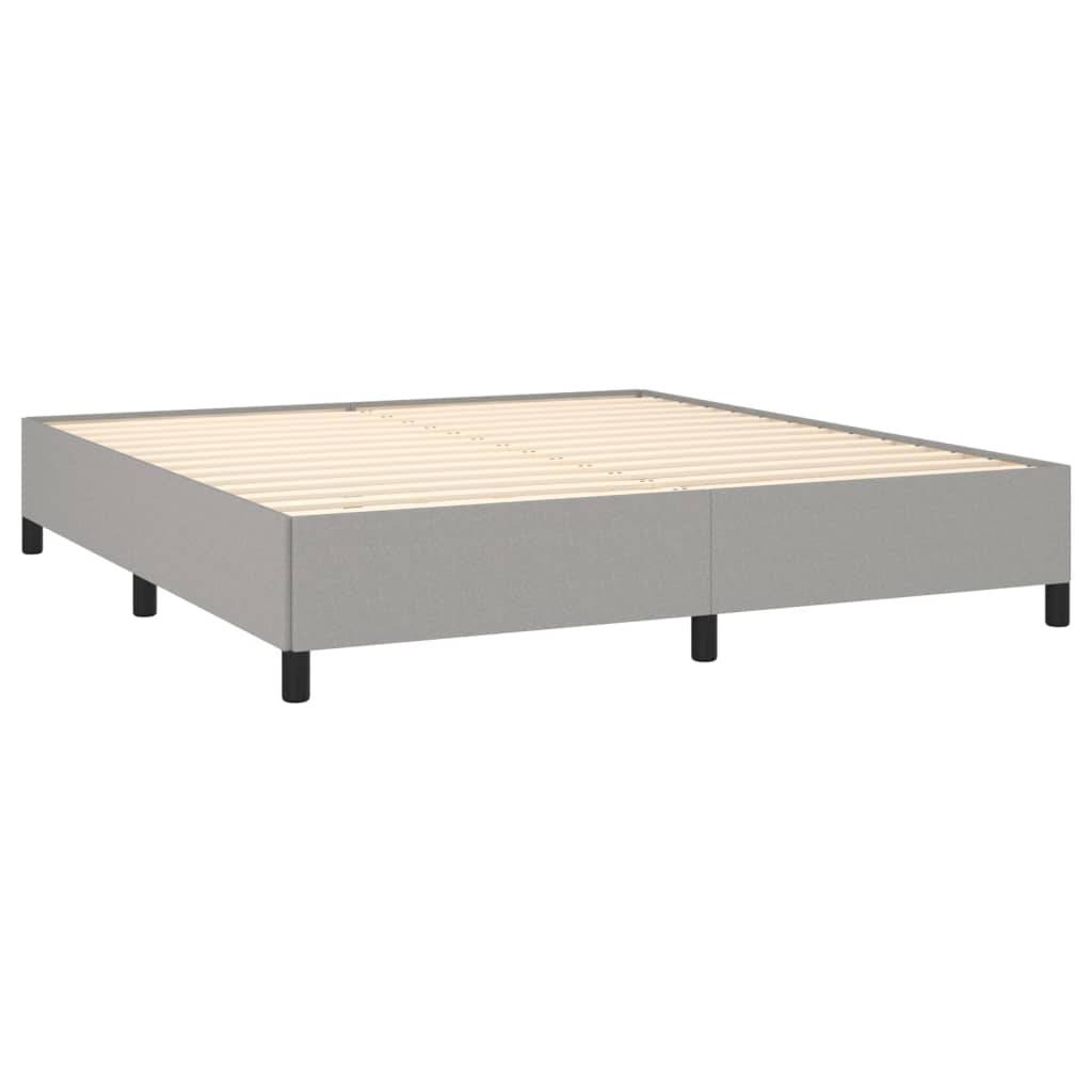 vidaXL Boxspringbett mit Matratze Hellgrau 180x200 cm Stoff