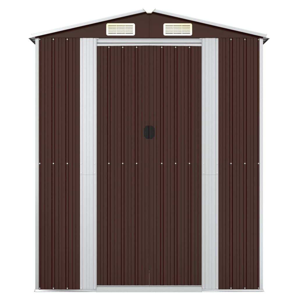 vidaXL Geräteschuppen Dunkelbraun 192x108x223 cm Verzinkter Stahl