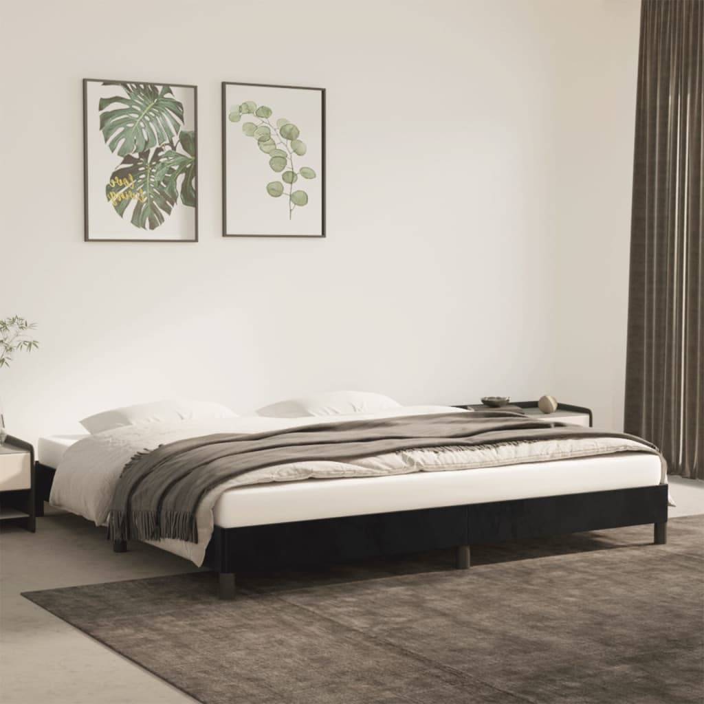 vidaXL Bettgestell ohne Matratze Schwarz 200x200 cm Samt