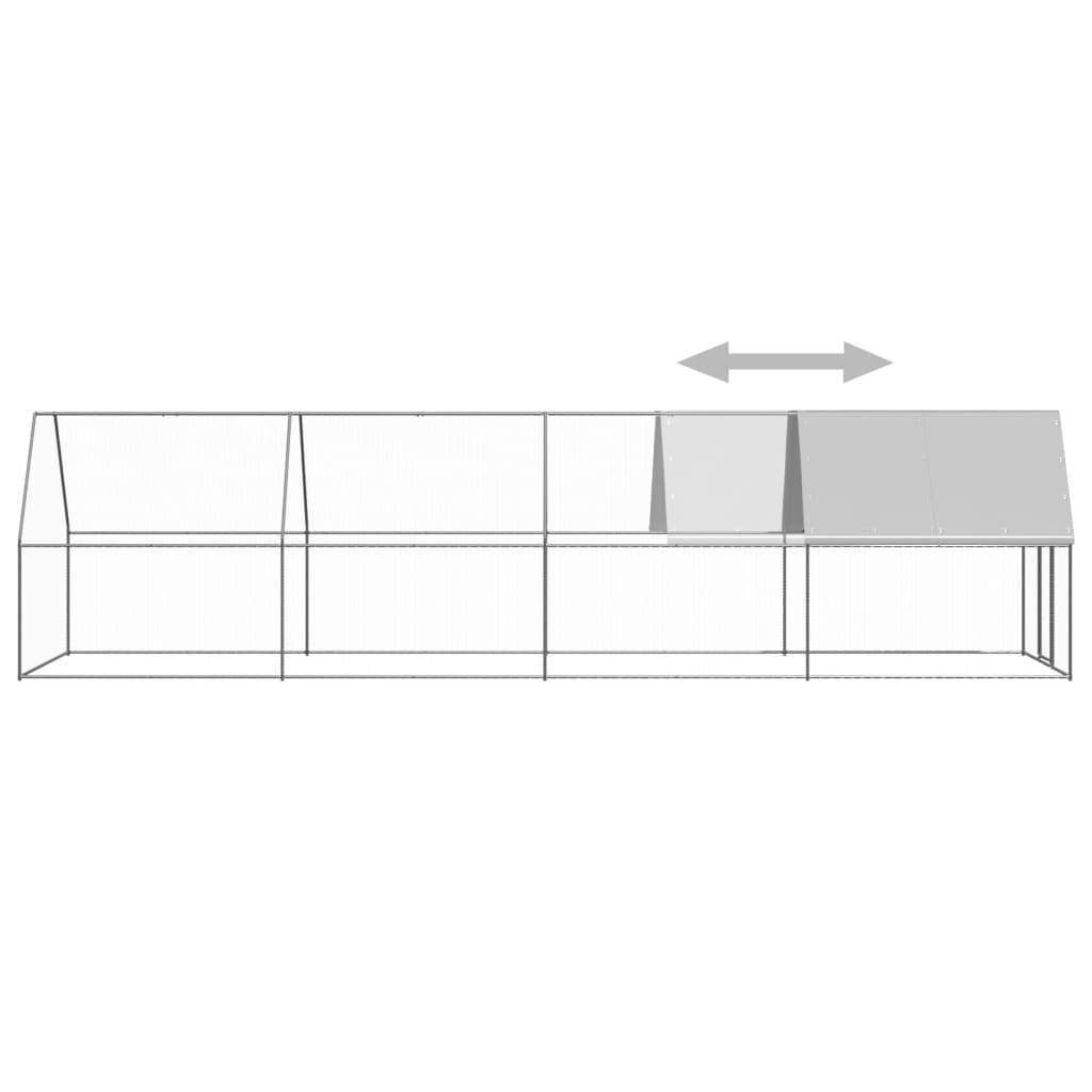 vidaXL Outdoor-Hühnerkäfig 2x8x2 m Verzinkter Stahl