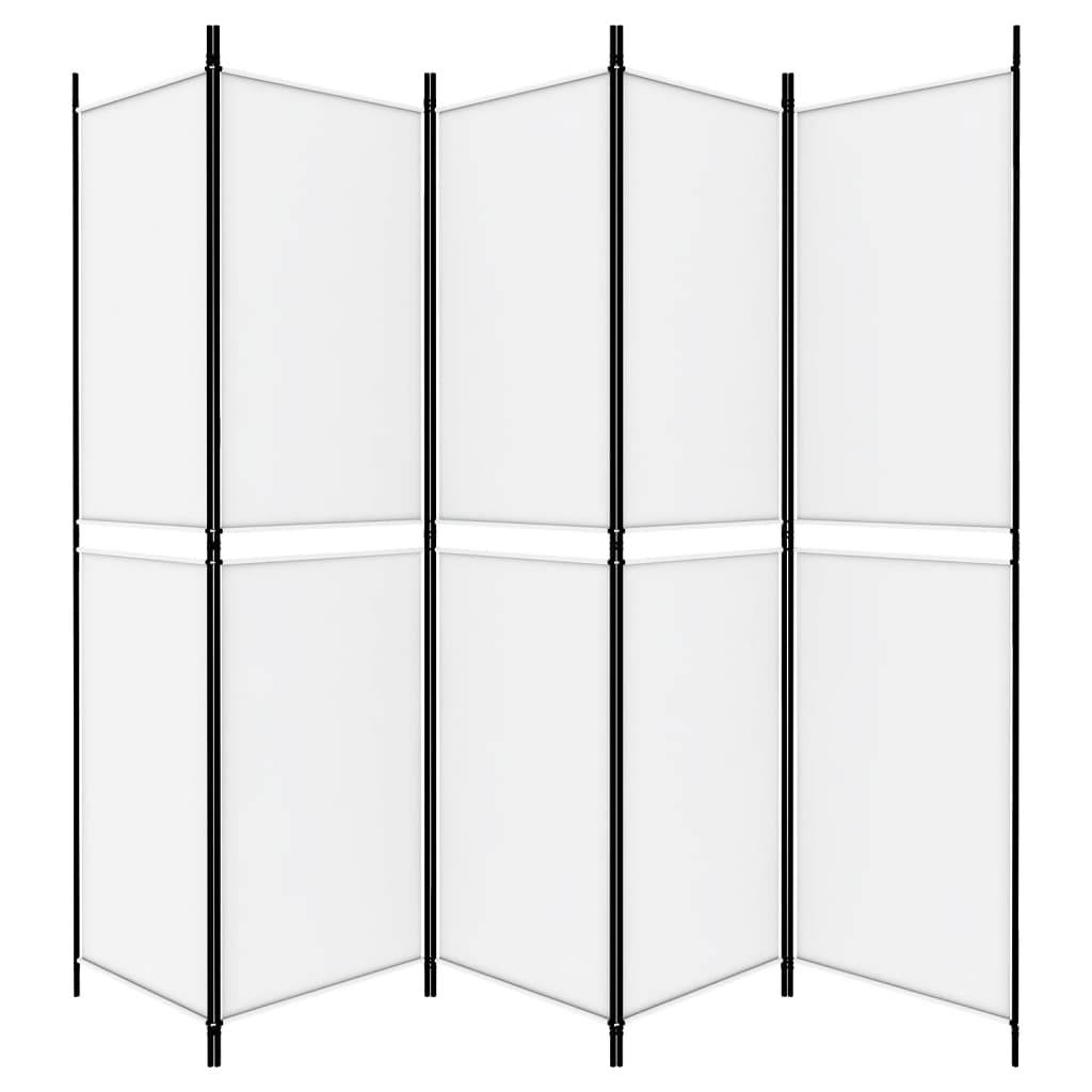 vidaXL 5-tlg. Paravent Weiß 250x200 cm Stoff
