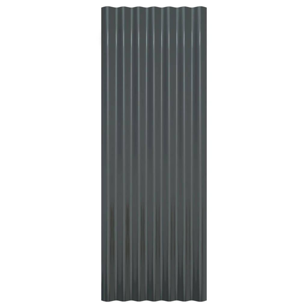 vidaXL Dachpaneele 12 Stk Pulverbeschichteter Stahl Anthrazit 100x36cm