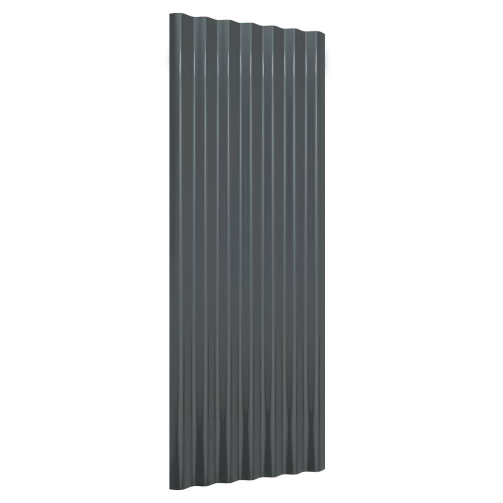 vidaXL Dachpaneele 12 Stk Pulverbeschichteter Stahl Anthrazit 100x36cm