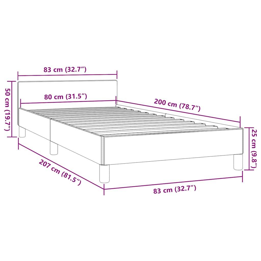 vidaXL Bettgestell mit Kopfteil ohne Matratze Cappuccino 80x200 cm