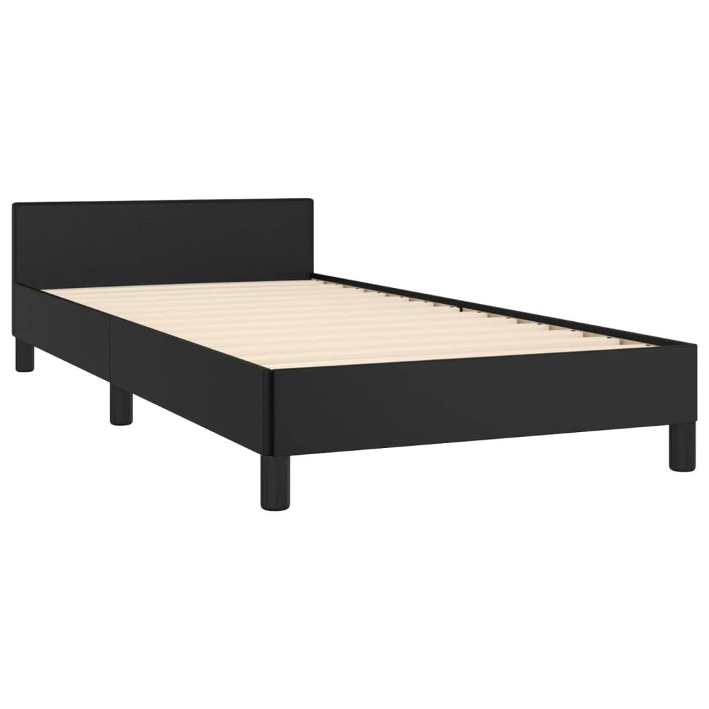vidaXL Bettgestell mit Kopfteil ohne Matratze Schwarz 90x190 cm