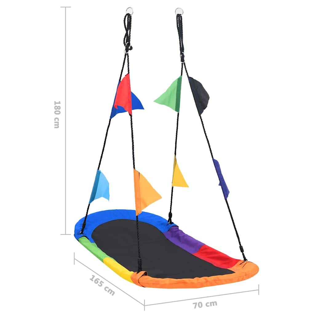 vidaXL Nestschaukel mit Fahnen 165x70 cm