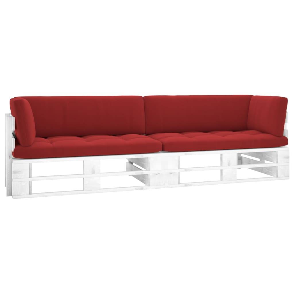 vidaXL 2-Sitzer-Palettensofa Weiß Imprägniertes Kiefernholz