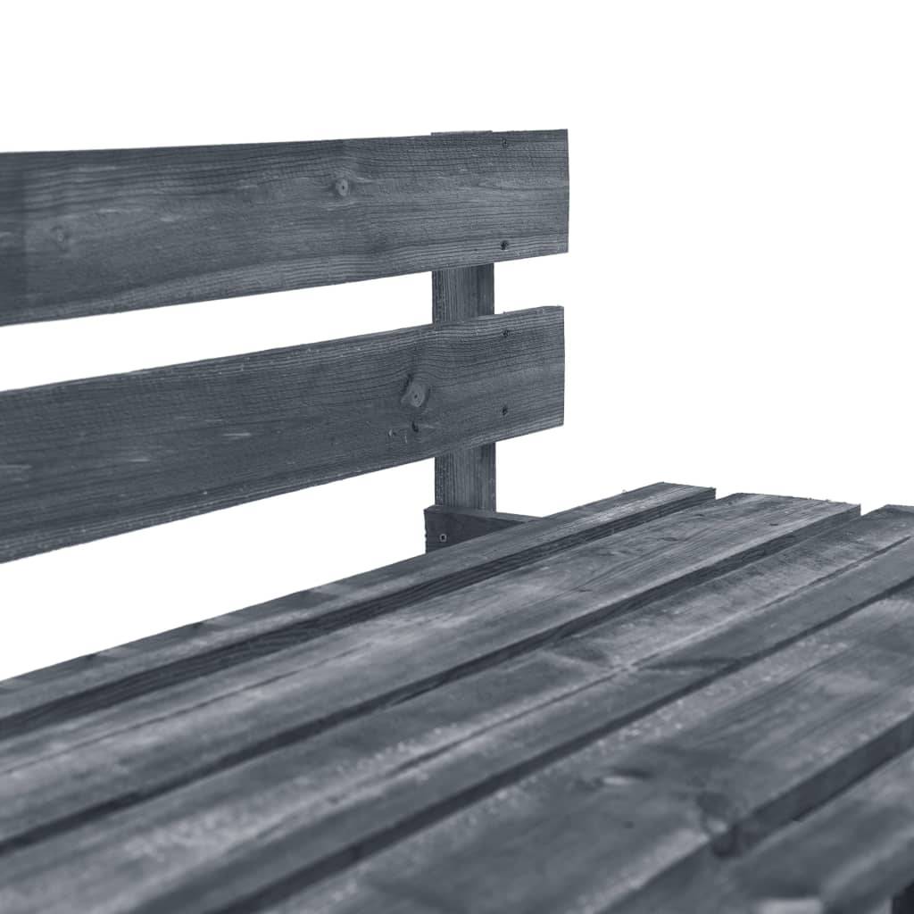 vidaXL Outdoor-Mittelsofa Paletten Imprägniertes Kiefernholz Grau