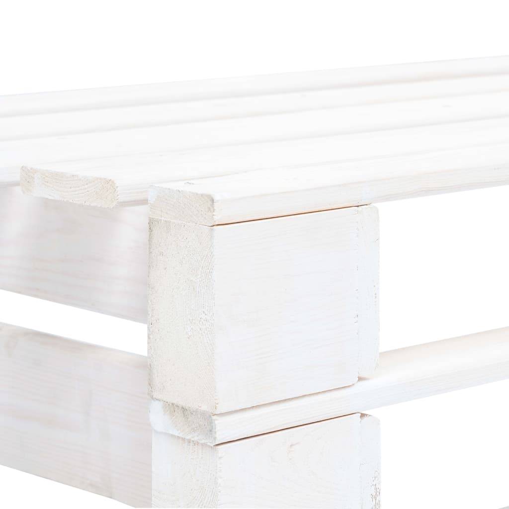 vidaXL Outdoor-Mittelsofa Paletten Kiefernholz Imprägniert Weiß