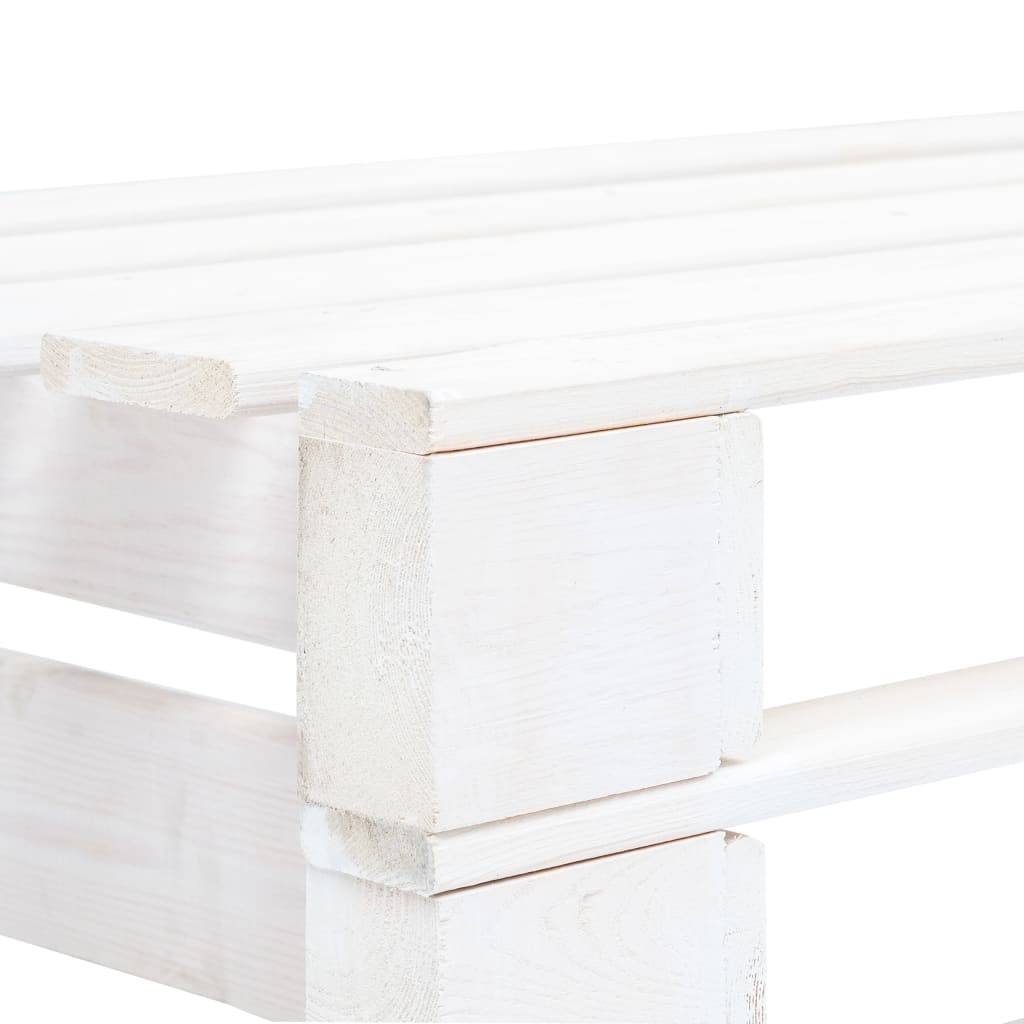vidaXL Outdoor-Mittelsofa Paletten Kiefernholz Imprägniert Weiß