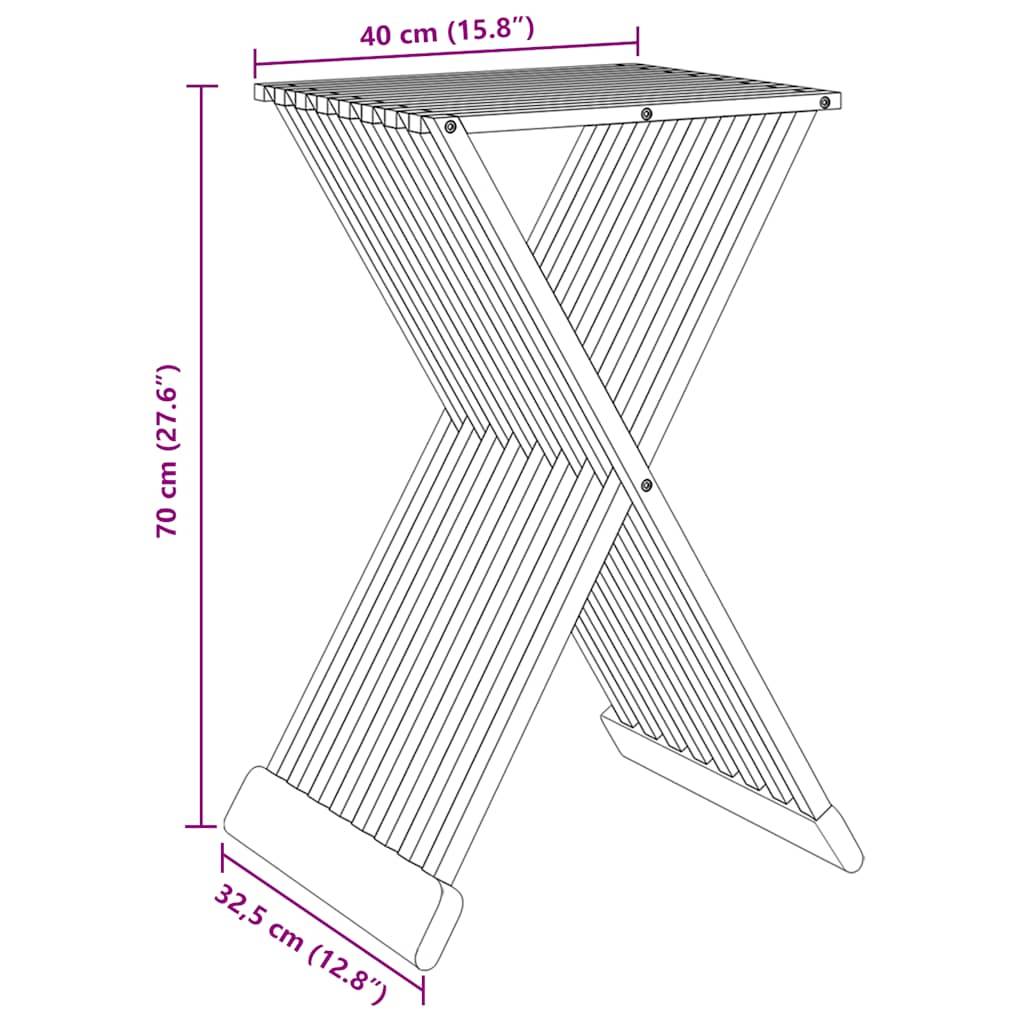vidaXL Klapphocker 40x32,5x70 cm Massivholz Teak