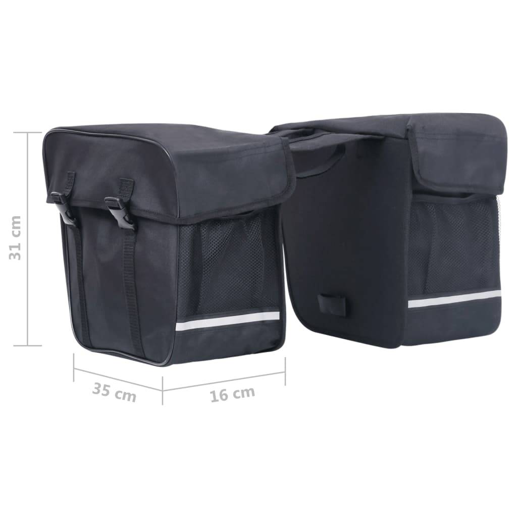 vidaXL Doppel-Fahrradtasche für Gepäckträger Wasserdicht 35 L Schwarz