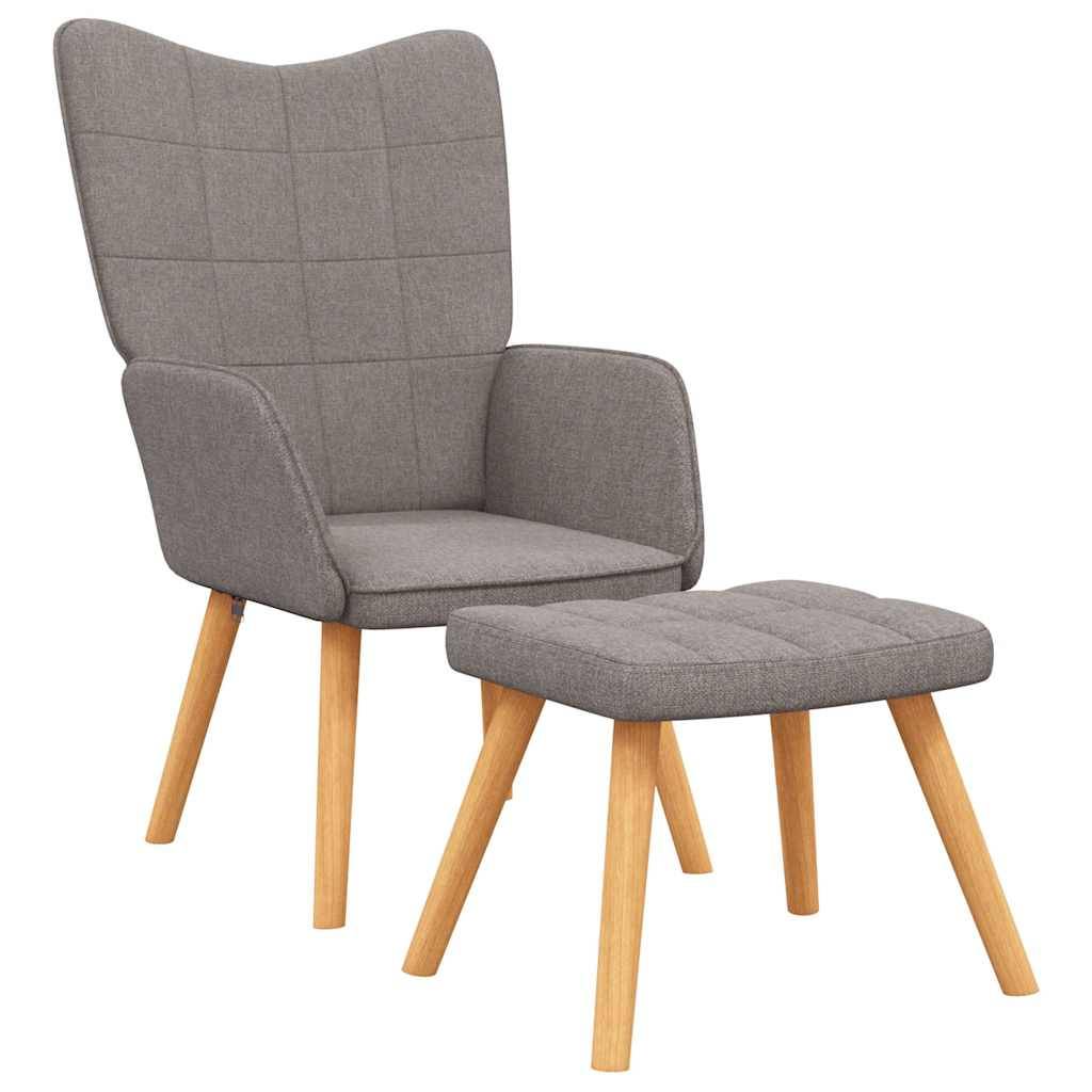 vidaXL Relaxsessel mit Hocker Taupe Stoff