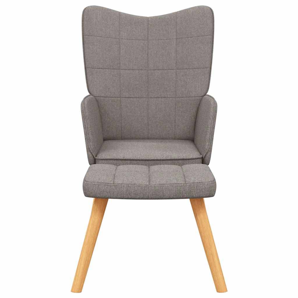 vidaXL Relaxsessel mit Hocker Taupe Stoff