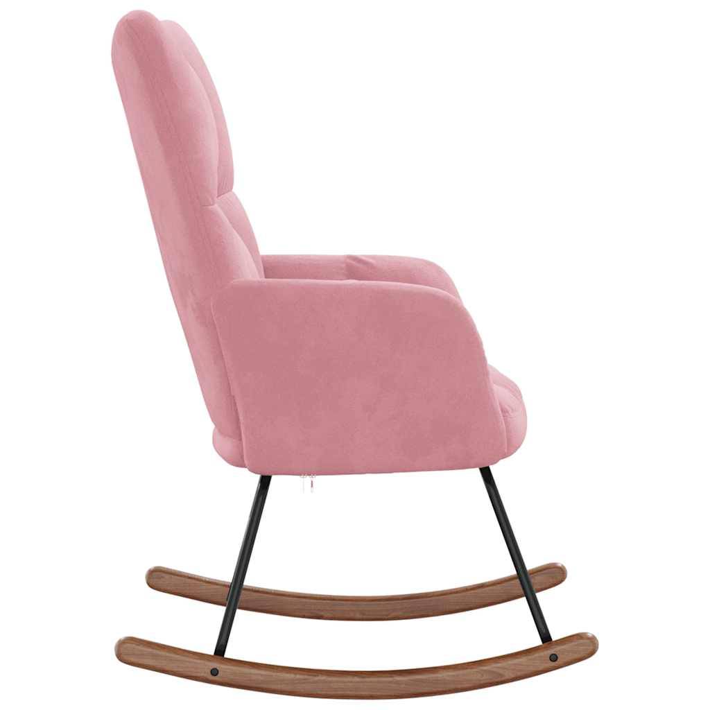 vidaXL Schaukelstuhl Samt Rosa