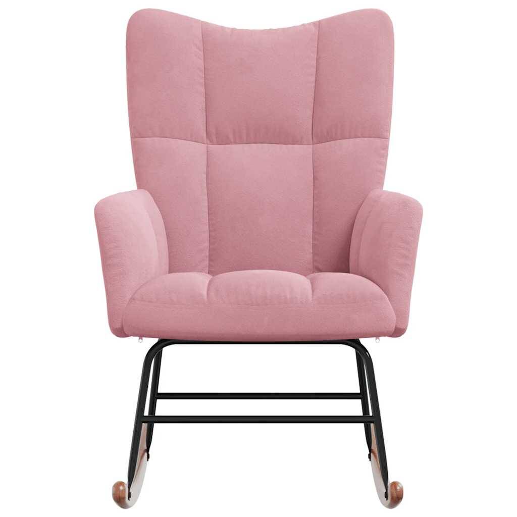 vidaXL Schaukelstuhl Samt Rosa
