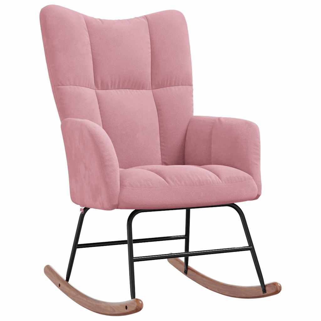 vidaXL Schaukelstuhl Samt Rosa