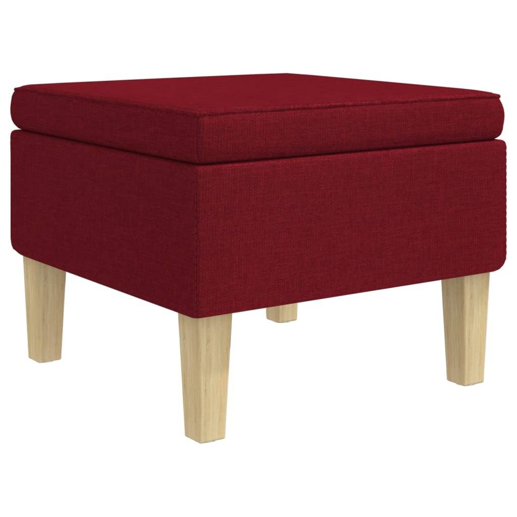 vidaXL Hocker mit Holzbeinen Weinrot Stoff