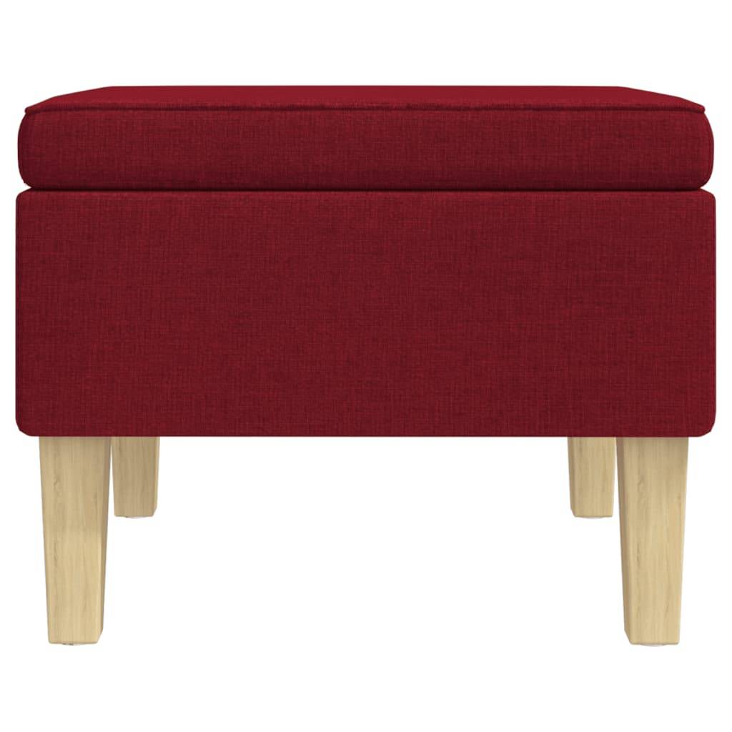 vidaXL Hocker mit Holzbeinen Weinrot Stoff