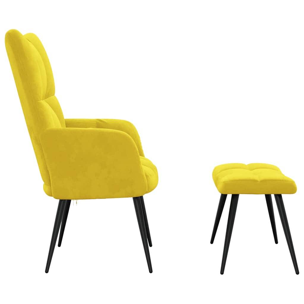 vidaXL Relaxsessel mit Hocker Senfgelb Samt
