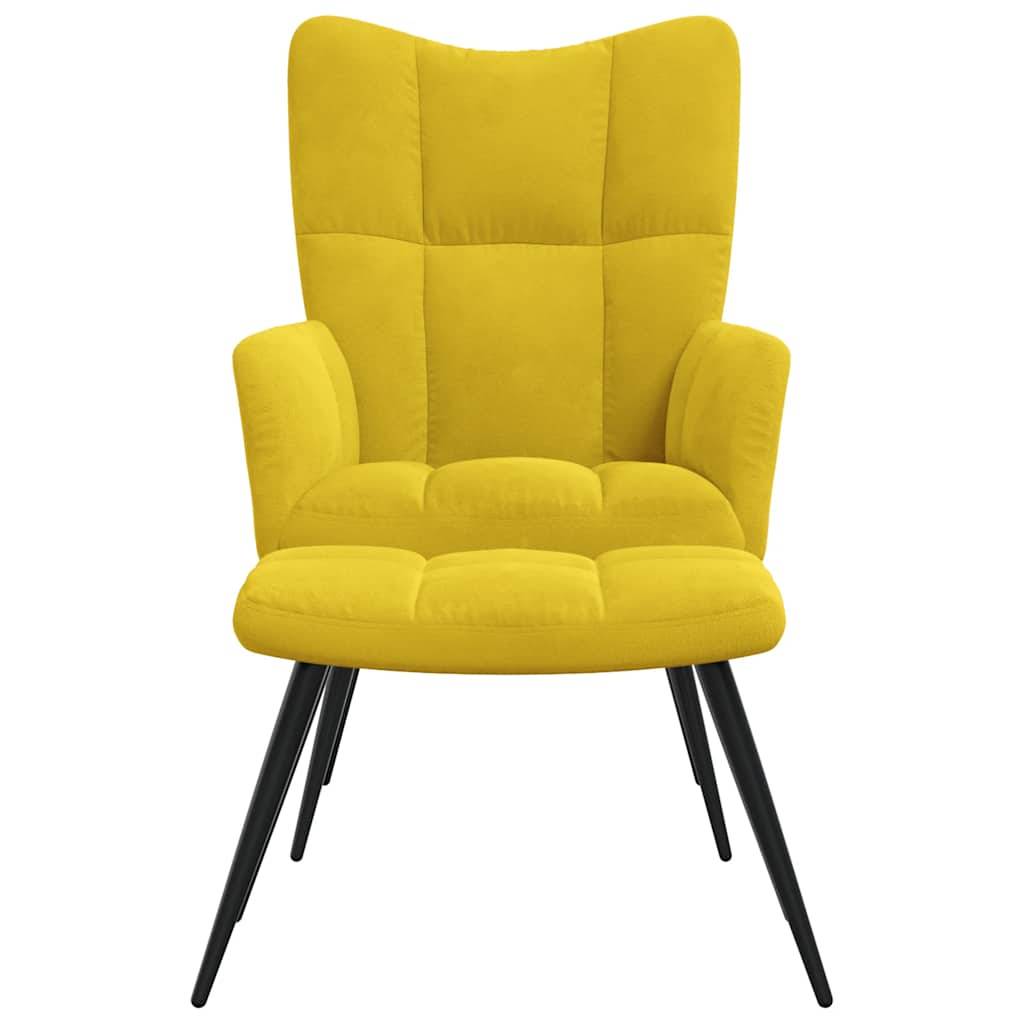 vidaXL Relaxsessel mit Hocker Senfgelb Samt