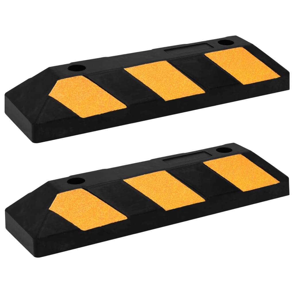 vidaXL Reflektierende Parkblöcke 2 Stk. 56x15x10 cm Gummi