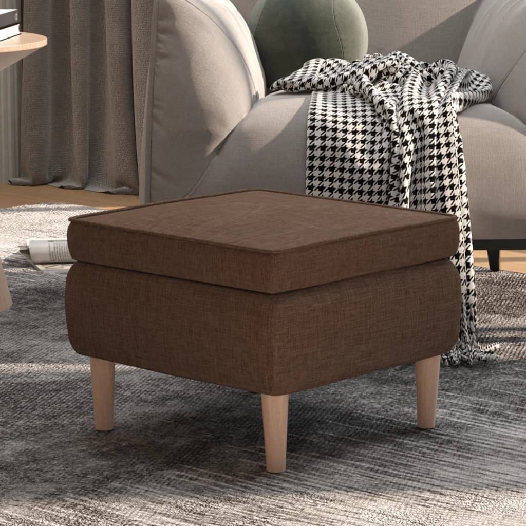 vidaXL Hocker mit Holzbeinen Braun Stoff