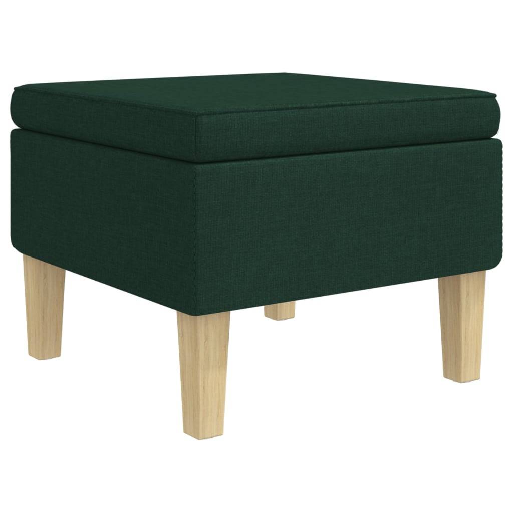 vidaXL Hocker mit Holzbeinen Dunkelgrün Stoff