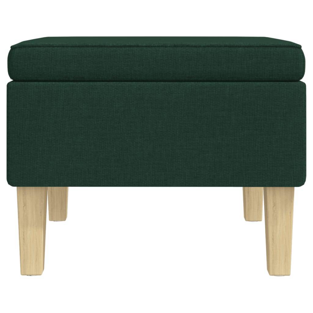 vidaXL Hocker mit Holzbeinen Dunkelgrün Stoff