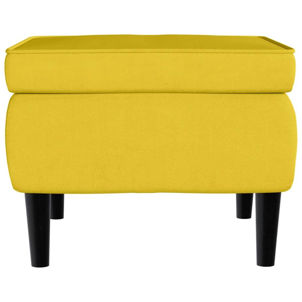 vidaXL Hocker mit Holzbeinen Gelb Samt