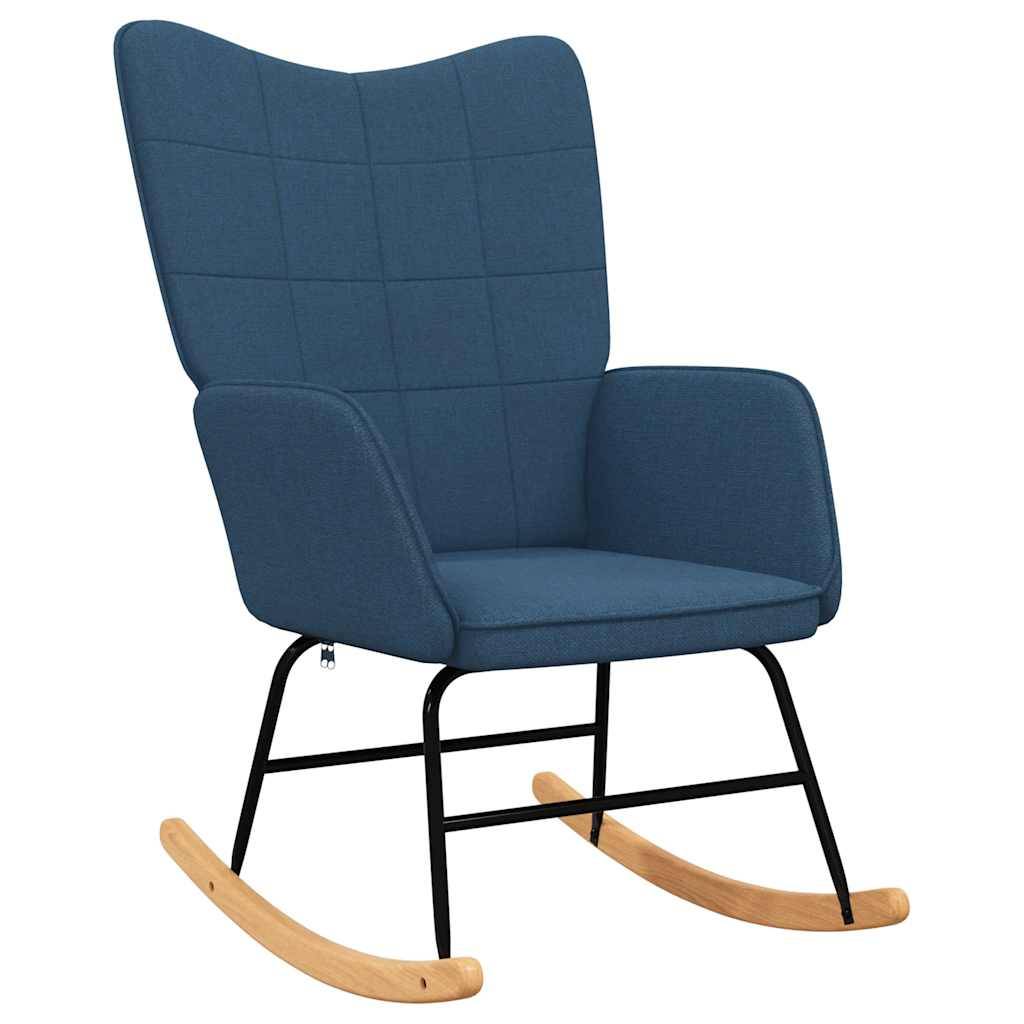 vidaXL Schaukelsessel mit Hocker Blau Stoff