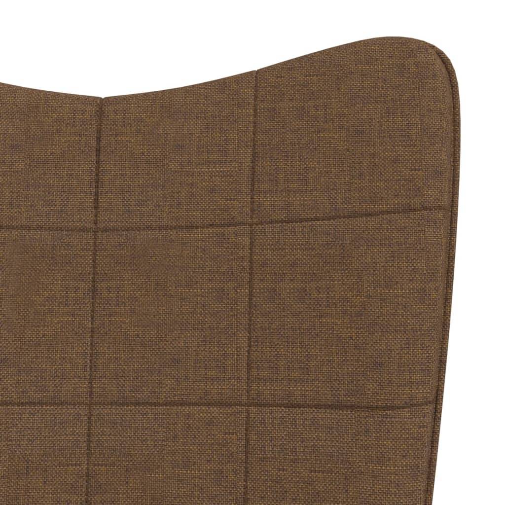 vidaXL Schaukelstuhl mit Hocker Stoff Braun