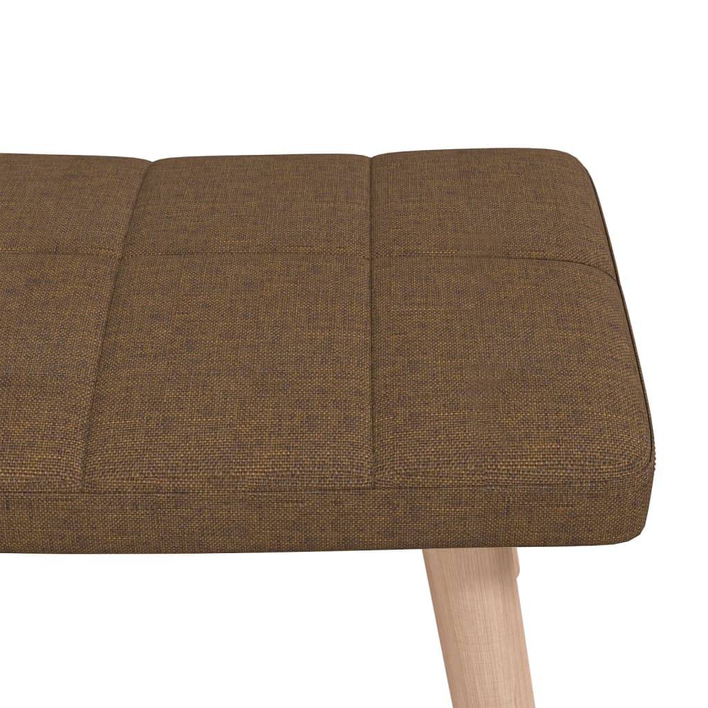 vidaXL Schaukelstuhl mit Hocker Stoff Braun