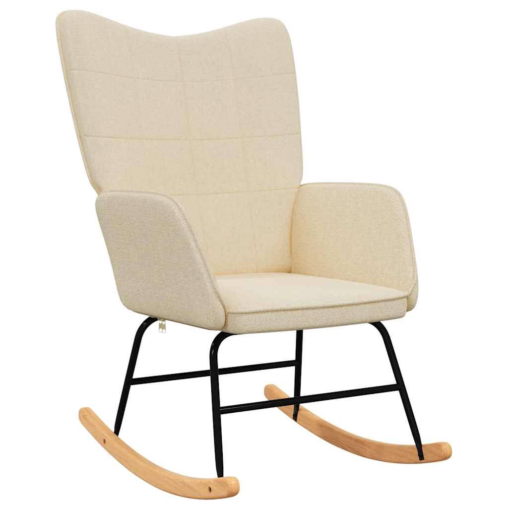 vidaXL Schaukelstuhl Creme Stoff