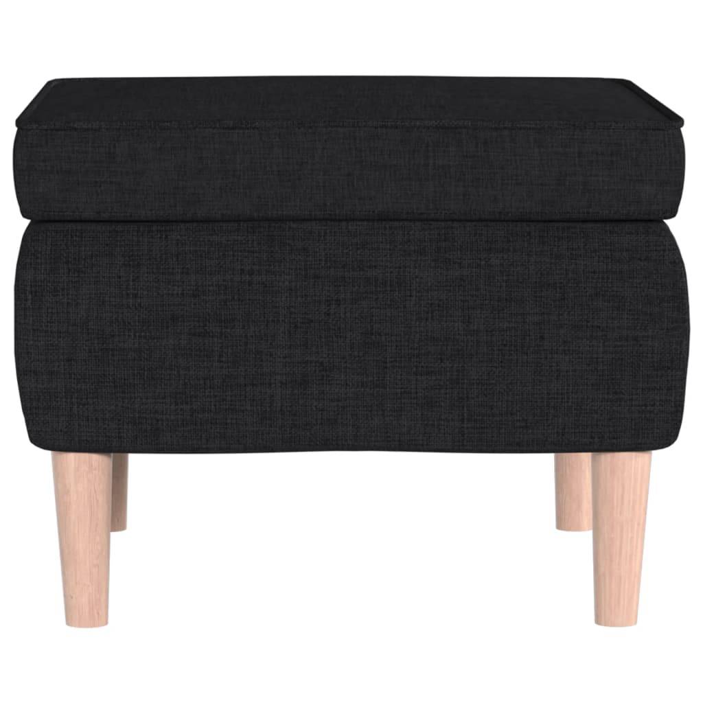 vidaXL Hocker mit Holzbeinen Schwarz Stoff