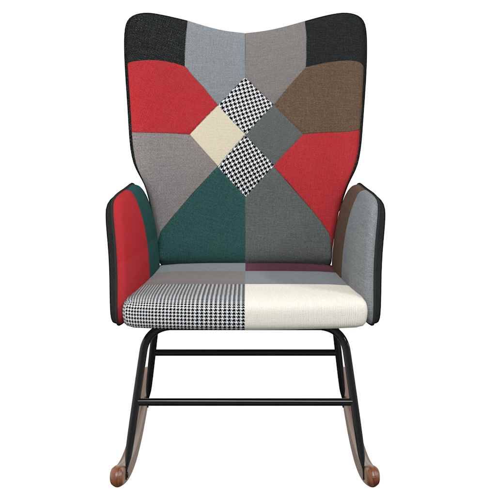 vidaXL Schaukelsessel mit Hocker Patchwork Stoff