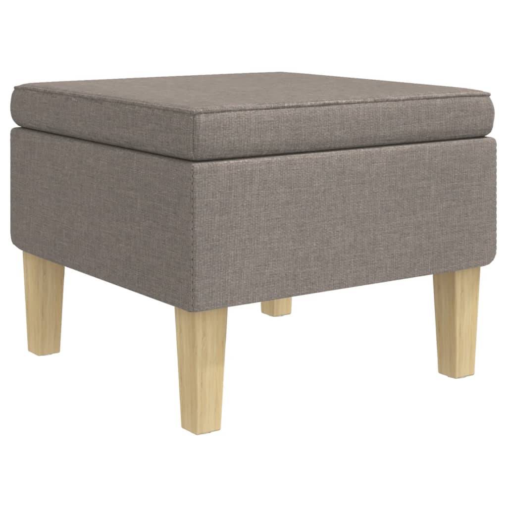 vidaXL Hocker mit Holzbeinen Taupe Stoff