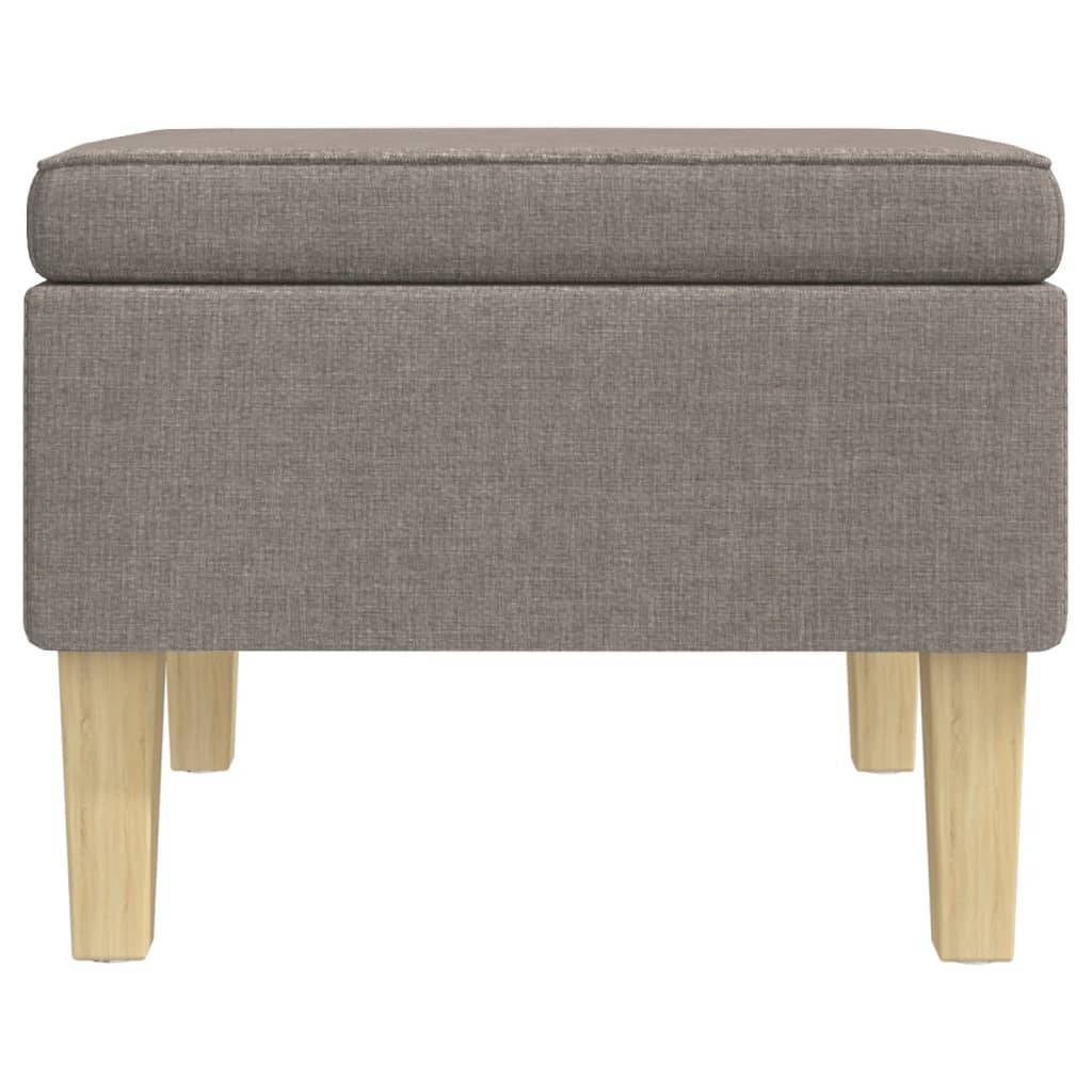 vidaXL Hocker mit Holzbeinen Taupe Stoff