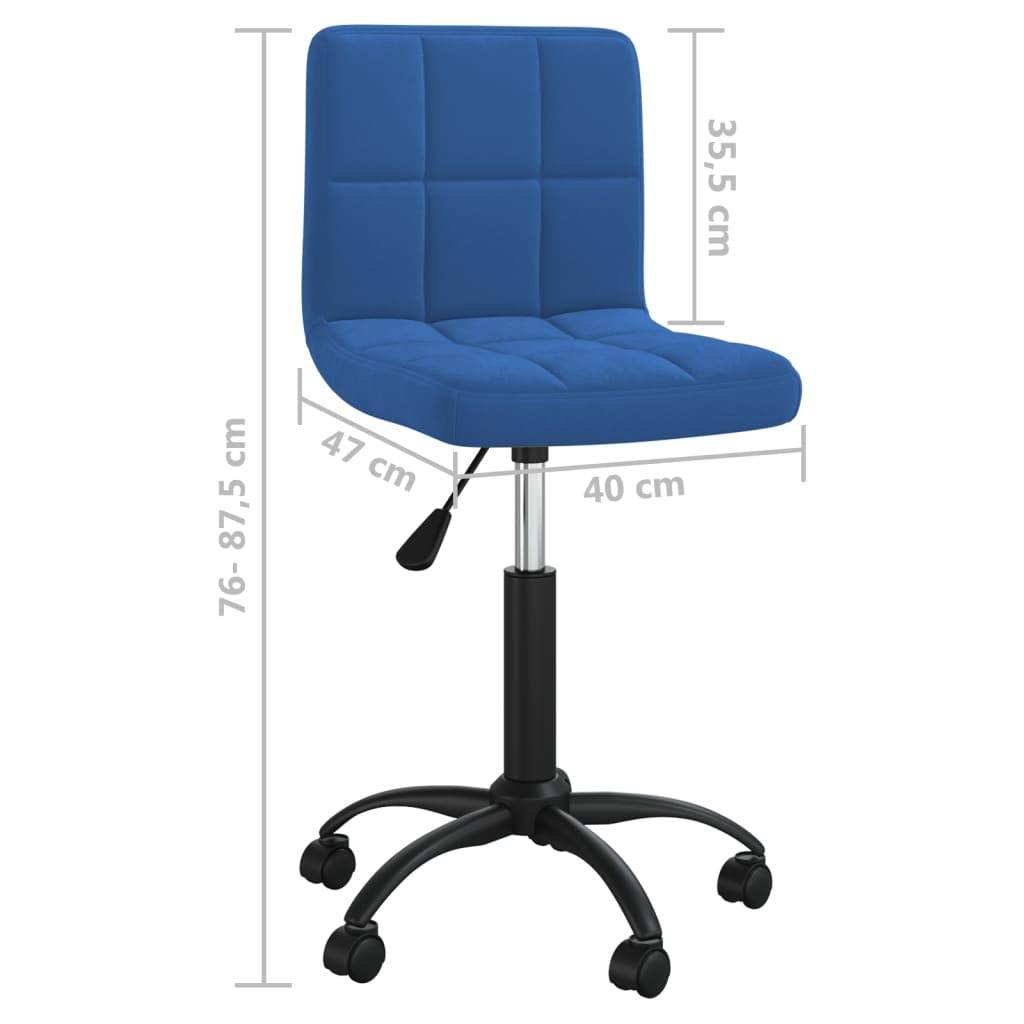 vidaXL Esszimmerstuhl Drehbar Blau Samt