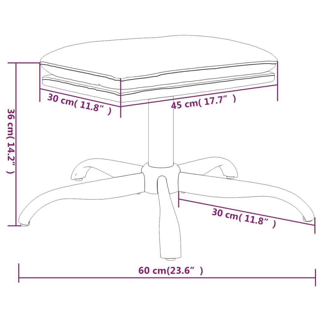 vidaXL Fußhocker Braun 60x60x36 cm Mikrofasergewebe