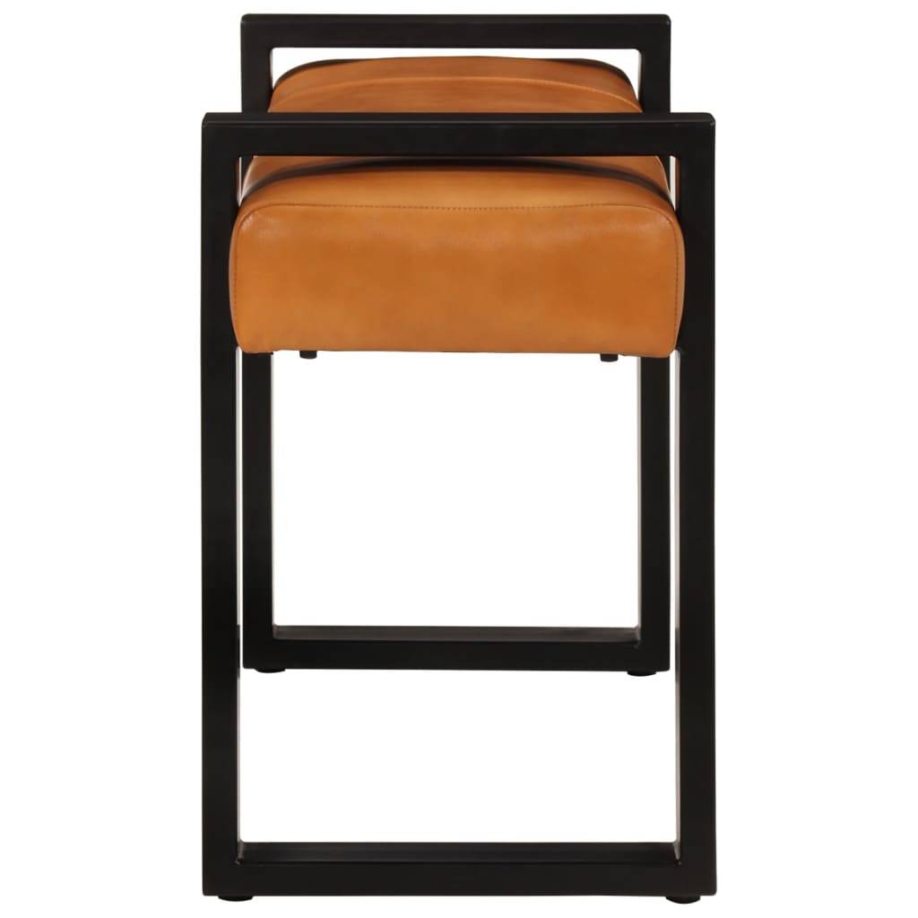 vidaXL Sitzbank Schwarz und Braun 110 cm Echtes Ziegenleder