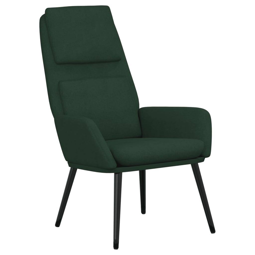 vidaXL Relaxsessel mit Hocker Dunkelgrün Stoff