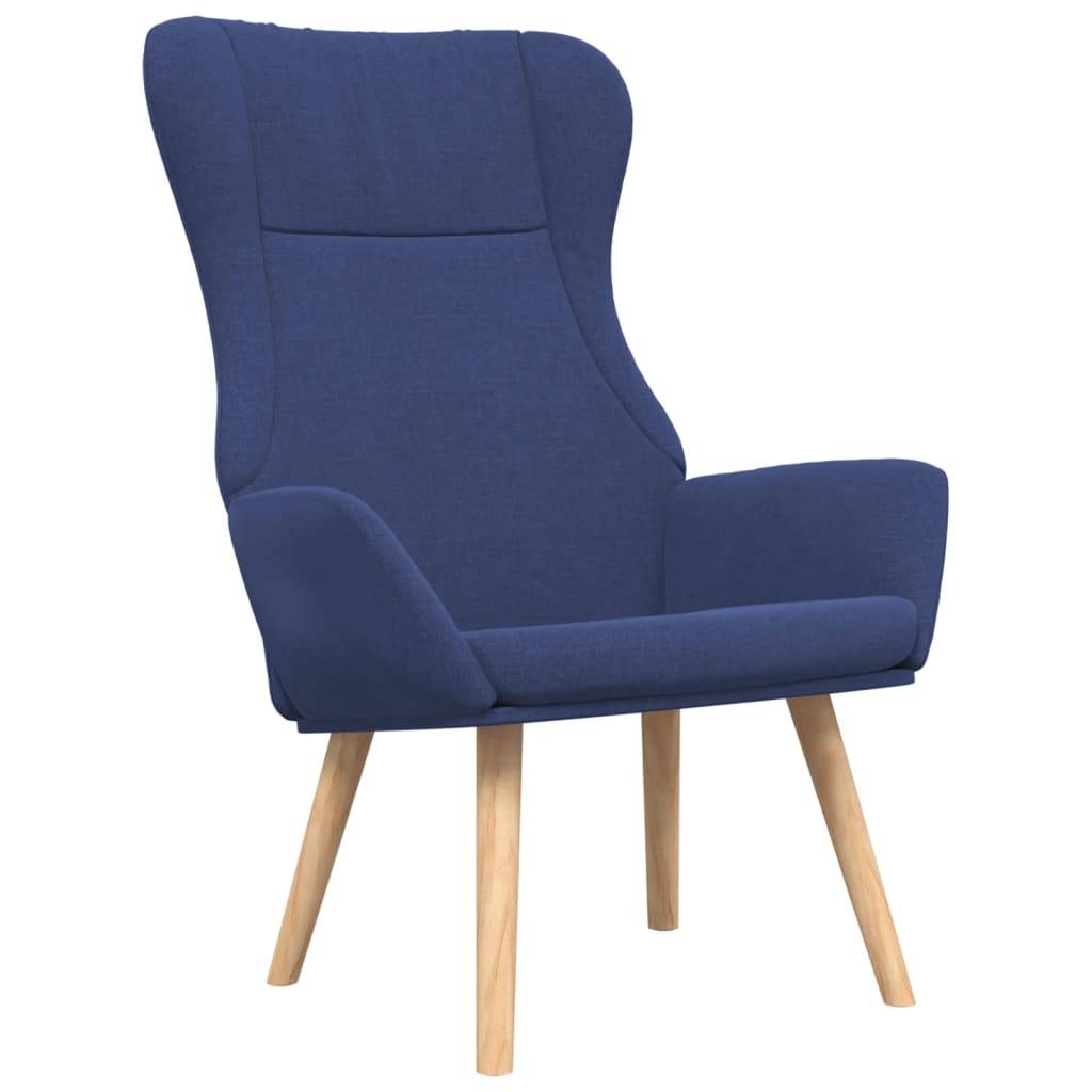 vidaXL Relaxsessel mit Hocker Blau Stoff
