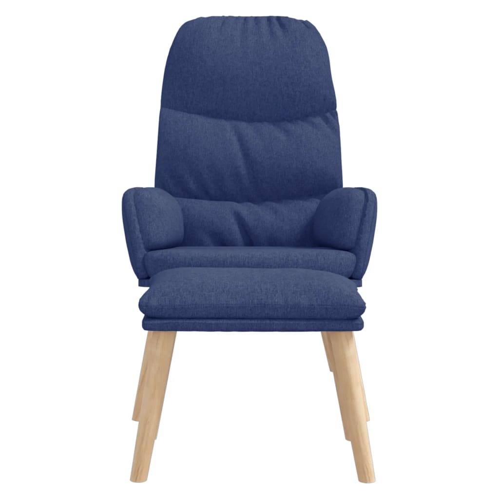 vidaXL Relaxsessel mit Hocker Blau Stoff